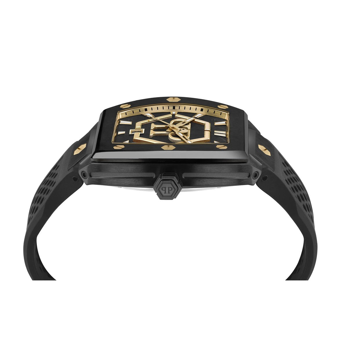 Philipp Plein Stainless Steel Silicone Strap Black Dial 44mm Men's Watch