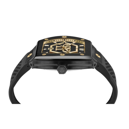 Philipp Plein Stainless Steel Silicone Strap Black Dial 44mm Men's Watch