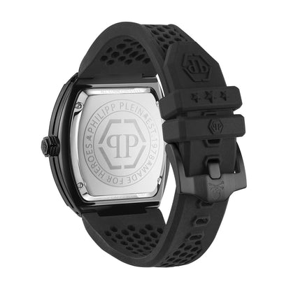 Philipp Plein Stainless Steel Silicone Strap Black Dial 44mm Men's Watch