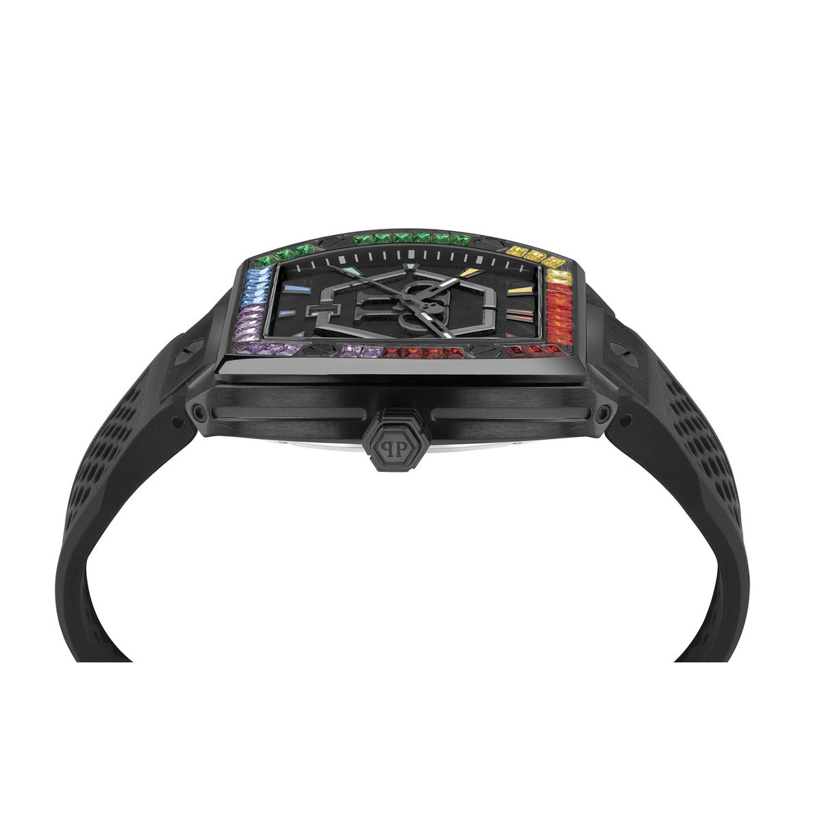 Philipp Plein Stainless Steel Silicone Strap Black Dial 44mm Men's Watch