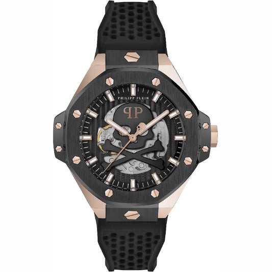 Philipp Plein Watch Stainless Steel Silicone Strap Black Dial 46mm Men's Watch