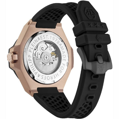 Philipp Plein Watch Stainless Steel Silicone Strap Black Dial 46mm Men's Watch