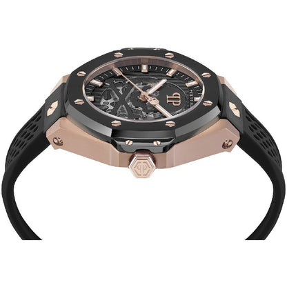 Philipp Plein Watch Stainless Steel Silicone Strap Black Dial 46mm Men's Watch