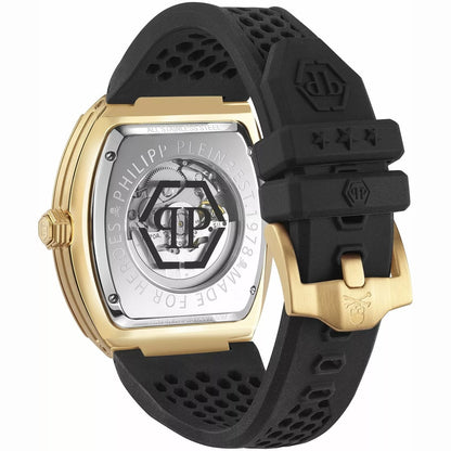 Philipp Plein Stainless Steel Silicone Strap Gold Dial 44mm Men's Watch
