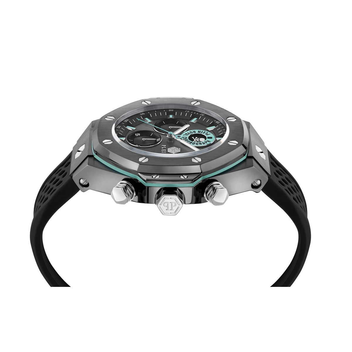 Philipp Plein Stainless Steel Silicone Strap Grey Dial 46mm Men's Watch