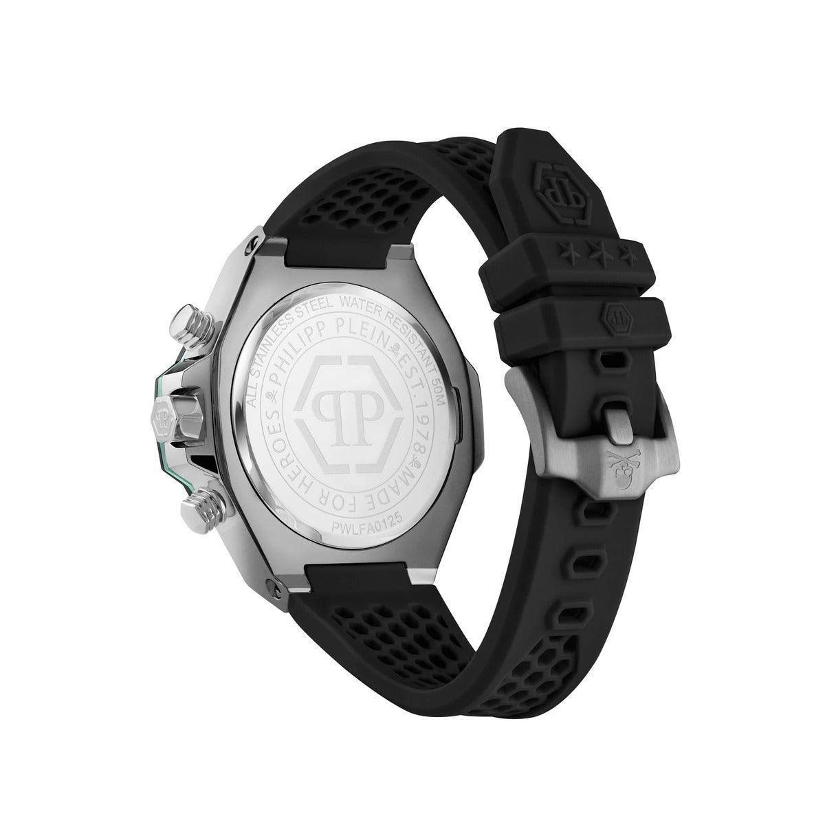 Philipp Plein Stainless Steel Silicone Strap Grey Dial 46mm Men's Watch