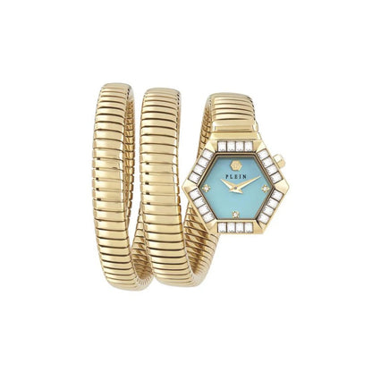 Philipp Plein Snake Hexagon Stainless Steel Blue Dial 28mm Women's Watch