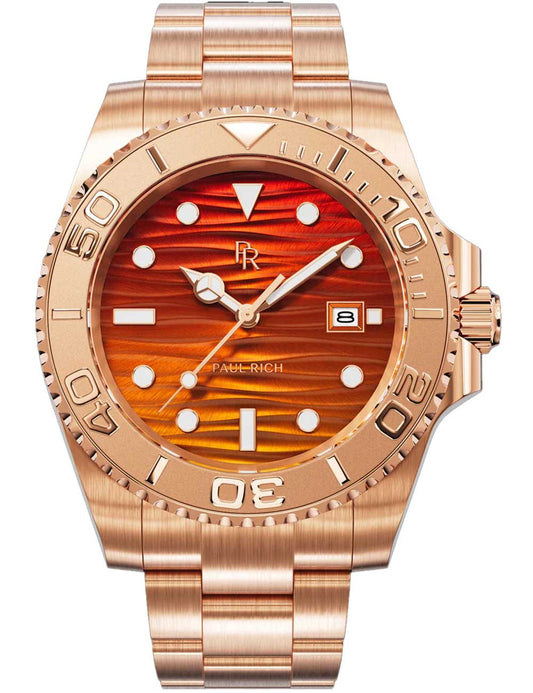 Paul Rich Crystal Bay Sunset Beach Quartz PR-46711 40mm 5 ATM Orange Dial Men's Watch