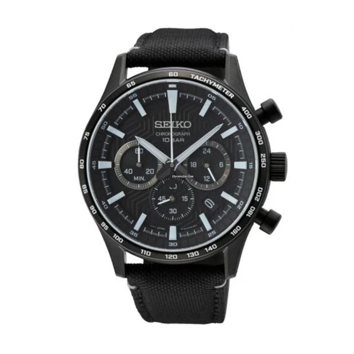 Seiko Stainless Steel Nylon Strap 43mm Men's Watch