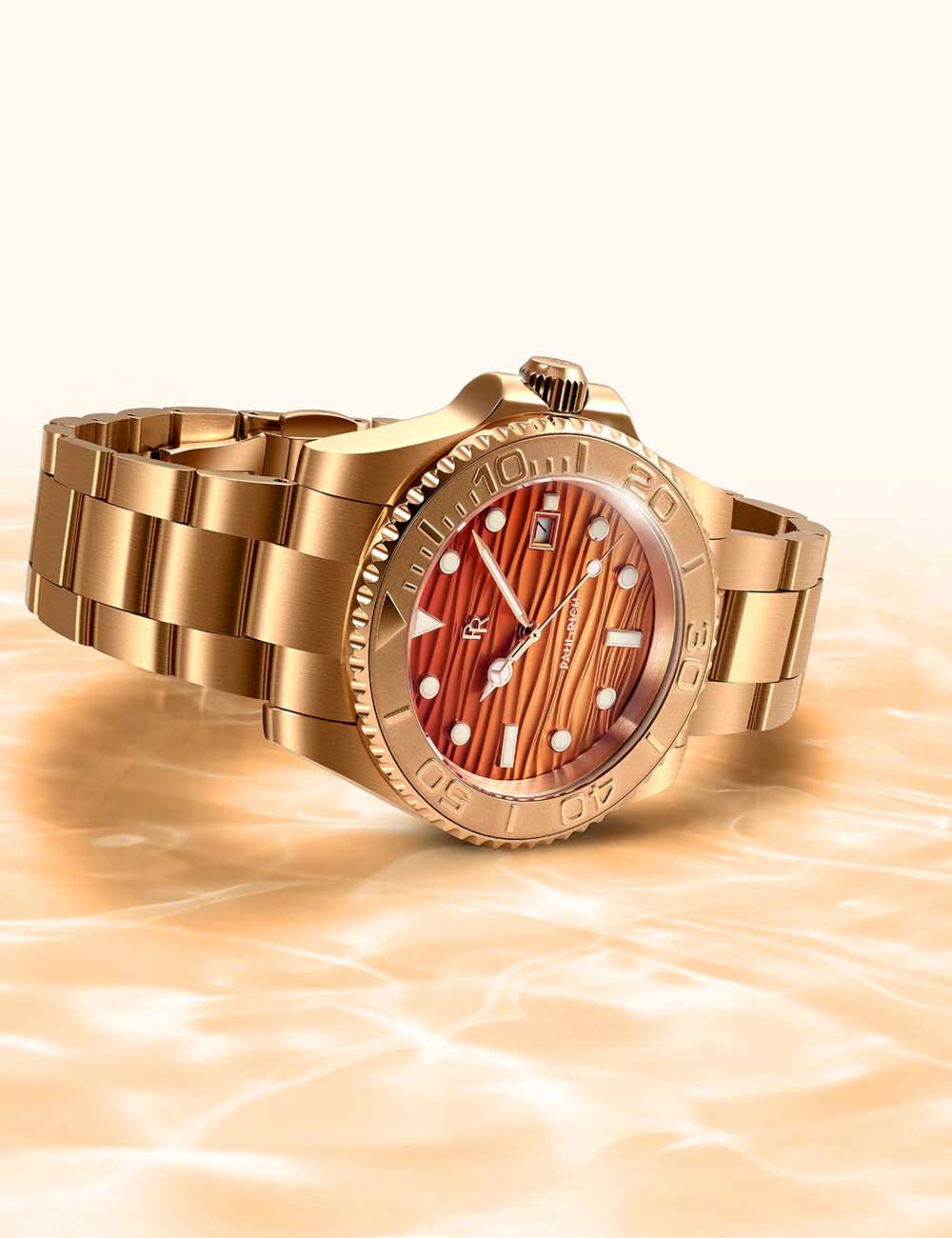Paul Rich Crystal Bay Sunset Beach Quartz PR-46711 40mm 5 ATM Orange Dial Men's Watch