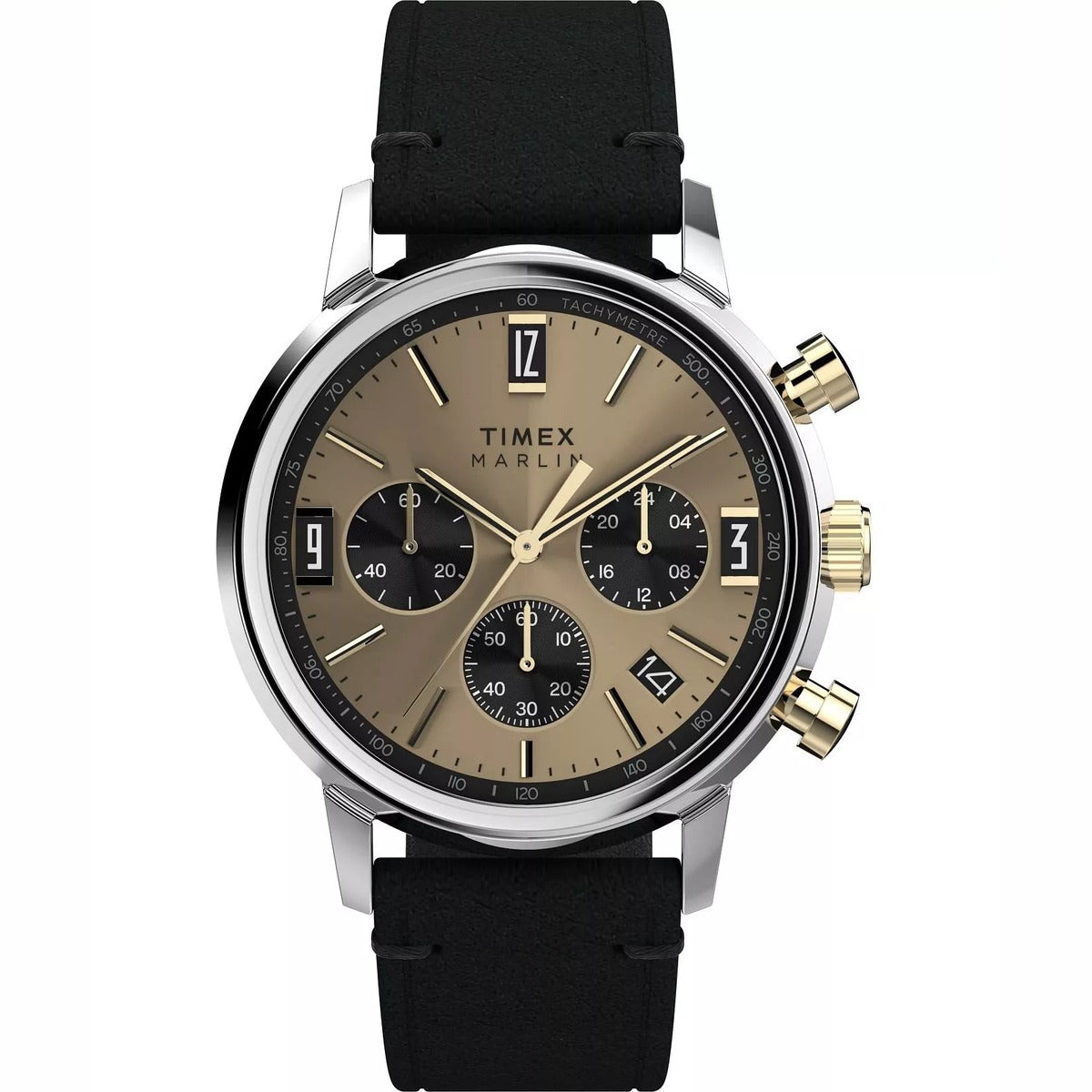 Timex Stainless Steel Leather Strap Champagne Dial 40mm Men's Watch