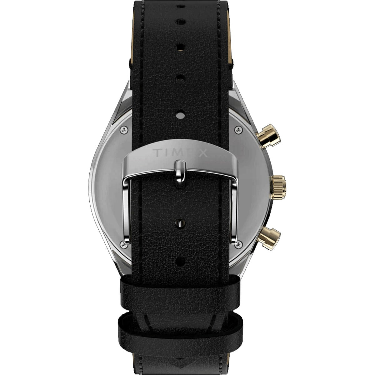 Timex Stainless Steel Leather Strap Black Dial 40mm Men's Watch