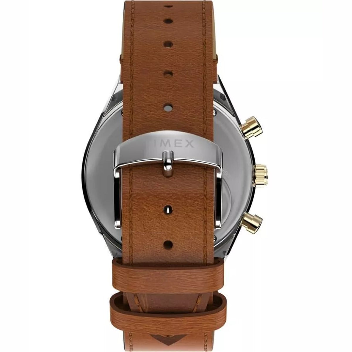 Timex Stainless Steel Leather Strap Gold Dial 40mm Men's Watch