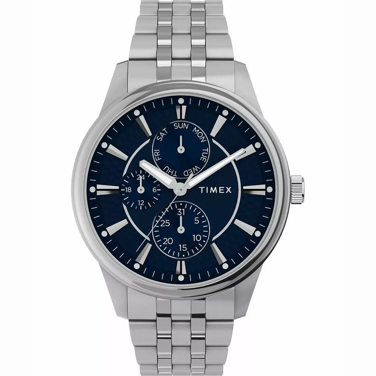 Timex Stainless Steel Blue Dial 45mm Men's Watch