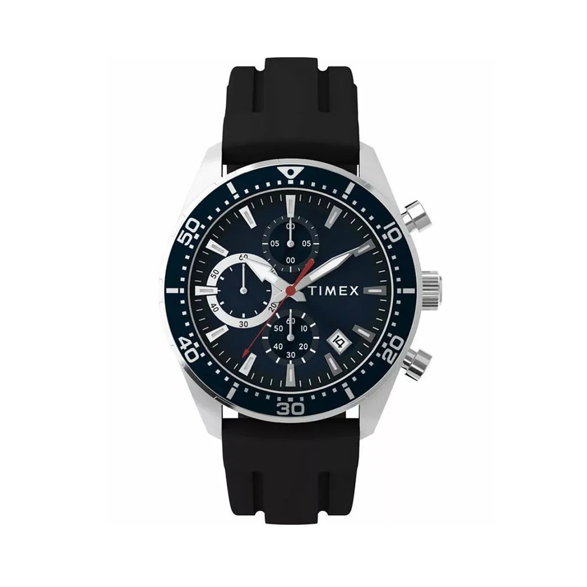 Timex Trend Stainless Steel Silicone Strap Blue Dial 42mm Men's Watch