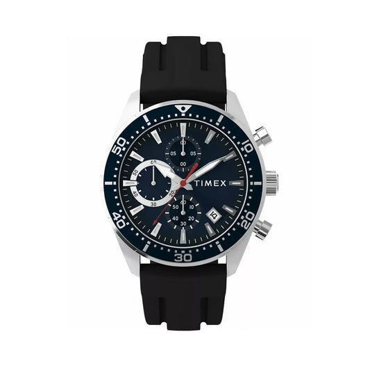 Timex Trend Stainless Steel Silicone Strap Blue Dial 42mm Men's Watch