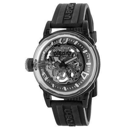 U-Boat Stainless Steel Rubber Strap Black Dial Men's Watch