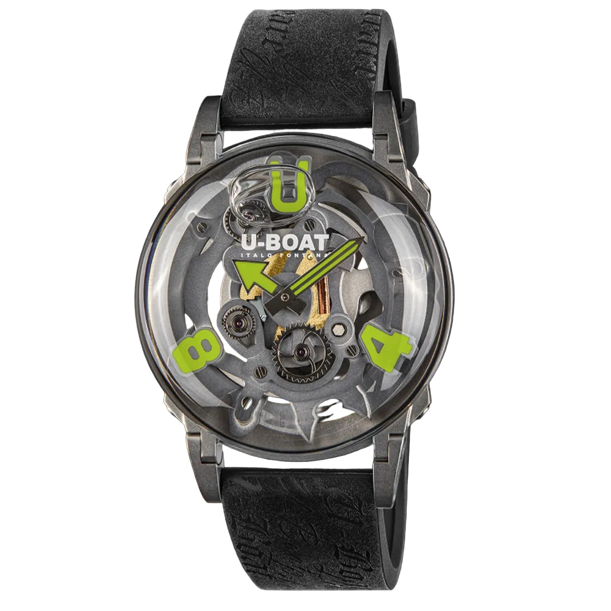 U-Boat Stainless Steel Silicone Strap Grey Dial 44mm Men's Watch