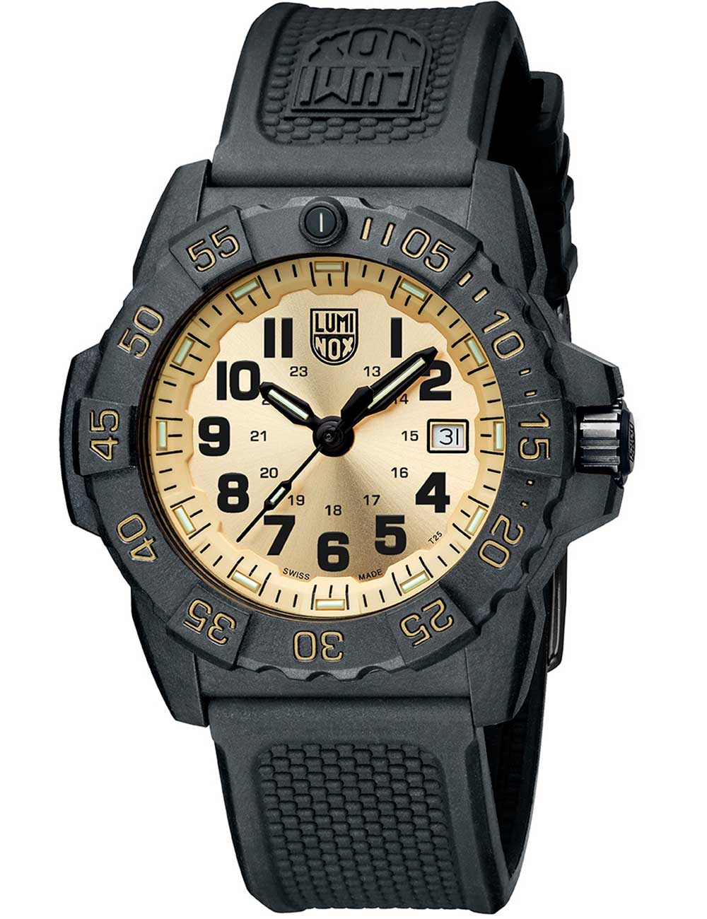 Luminox Neavy Seal Gold Quartz XS.3505.GP.1 45mm 20 ATM Black Dial Men's Watch