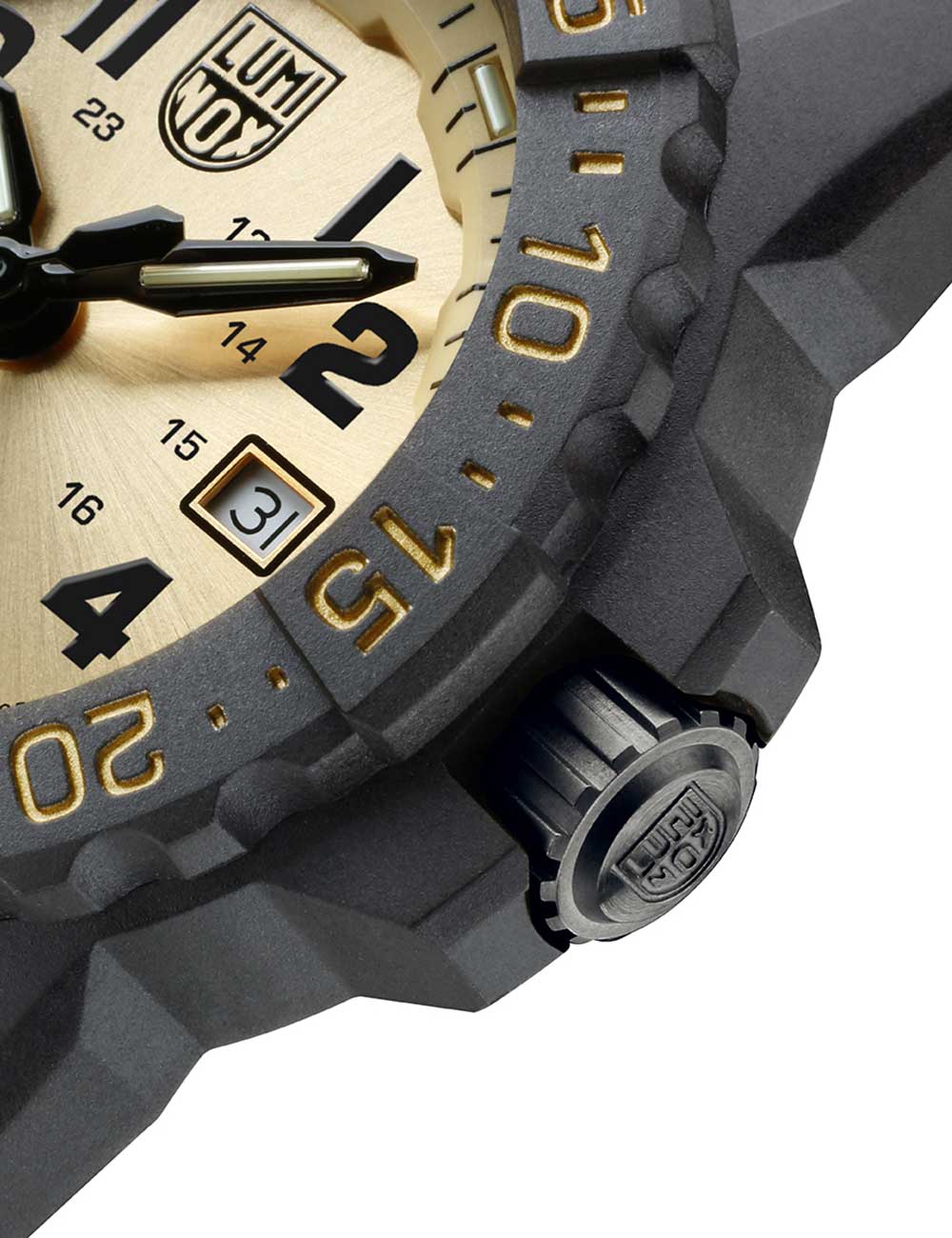 Luminox Neavy Seal Gold Quartz XS.3505.GP.1 45mm 20 ATM Black Dial Men's Watch