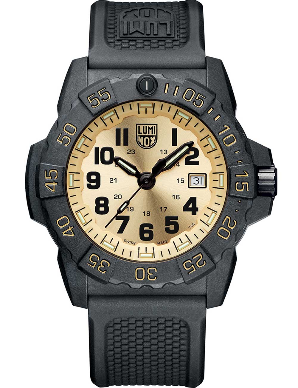 Luminox Neavy Seal Gold Quartz XS.3505.GP.1 45mm 20 ATM Black Dial Men's Watch