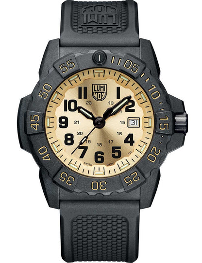 Luminox Neavy Seal Gold Quartz XS.3505.GP.1 45mm 20 ATM Black Dial Men's Watch