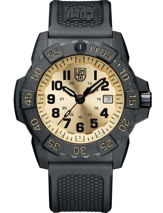 Luminox Neavy Seal Gold Quartz XS.3505.GP.1 45mm 20 ATM Black Dial Men's Watch